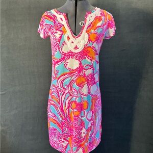 Lilly Pulitzer Brewster Feeling Tanked T-shirt Dress Women's Small Pink Floral